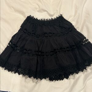 Charo Ruiz Black Lace Tiered Mini Skirt - Women